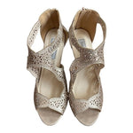 Touch Ups Margot Gold Beige Perforated Heeled Sandals Women’s Size 8.5