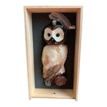 Rare Polish Blown Glass Owl Christmas Ornament 9" Handpainted Wooden Gift Box