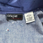 ONQUE Casuals Coastal Beach Print Zip Jacket Women M Cotton Blue Multicolor VG