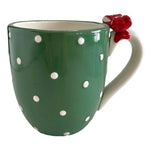 Global Design Connections Kate Williams Christmas Mug Polka Dot Bow 10oz Ceramic