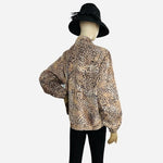 ALLYSON W WHITMORE GOLF Women's Cheetah Print Jacket Size L Windbreaker VG