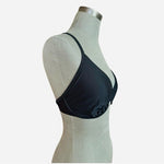 WINGS Black Nylon Spandex DD Cup Drawstring Swim Bra Top Womens Swimwear VG