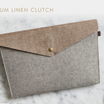 Canvas Laptop Briefcase Document Bag Grey Beige Unisex 13x9 NWOT