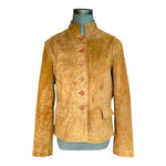 CHADWICKS Womens Vintage Suede Leather Jacket 14 Brown Button Up Blazer Classic