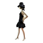 Flavio Castellani Women's Black Halter Cocktail Dress M Open Back Ruffle Flare S