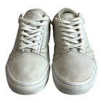 VANS Old Skool Reissue White Leather Sneakers Lace Up Athletic Shoes Mens 5