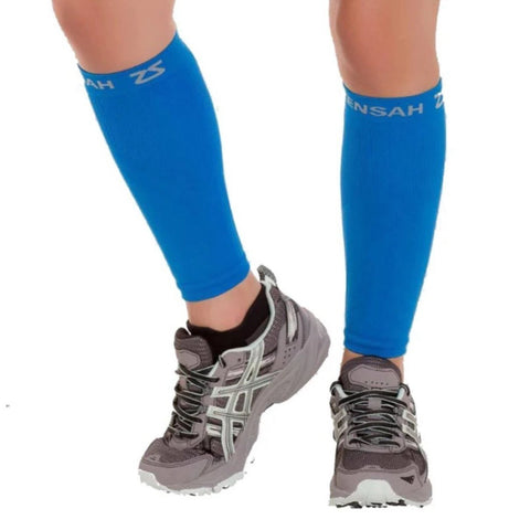 Zensah Compression Leg Sleeve XS/S Blue Athletic Calf Support Shin Splint Relief