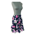 American Living Hampton Cottage Navy Blue Floral Skirt 8 Cotton Tiered NWT