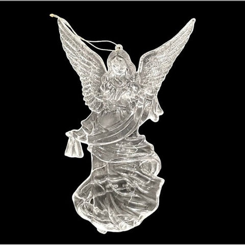 Vintage Clear Acrylic Heavenly Angel Figurine 5.75" Christmas Ornament VG