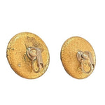 Vintage 1960s Satin Gold Button Clip On Earrings 1.25" Non Pierced Costume