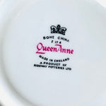 Vintage Ridgway Queen Anne Bone China Teacup Saucer Set Gold Pink Roses Floral