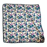 A New Day Gray Purple Floral Chiffon Scarf 40x40 Multicolor Neckerchief Square