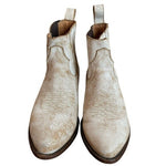 Matisse Mustang White Distressed Leather Ankle Booties Women's Size 8.5 Cowboy