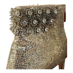 Vince Camuto IM-Lura Gold Glitter Mesh Heeled Ankle Boots Size 8.5