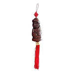 Handmade Asian Black Wood Amulet Wall Hanging Figurine Japan Import Vintage 8"