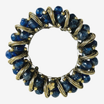 Vintage Blue Beaded Napkin Ring Holders Set of 8 1.5in VG