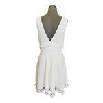 Ali & Jay Kiss Me Candlelight Crochet Tassel Mini Dress M White Lace NWT $148