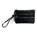 Nautica Women’s Black Nylon Triple Zip Wristlet Clutch Bag Travel NWT