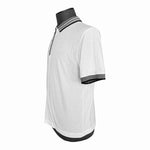 Tail Men's White Black Grey Stripe Polo Shirt L Cotton Polyester Blend Excellent