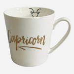 NEW Capricorn Zodiac Sign Ceramic Mug 16oz White Gold Coffee Cup Astrology Gift