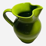 Rare Vintage CALECA Italy Green Ceramic Pitcher 8.5 Farmhouse Glazed Pottery Jug