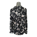 KARL LAGERFELD Floral Chiffon Blouse Long Sleeve Button Front Size M NWT