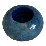 Vintage Blue Marble Tea Light Candle Holder 3.25 Felt Bottom Rare Collectible VG
