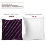 Nestl Purple Velvet Pillow Covers 24"x24" Decorative Shams Set of 2 NWOT