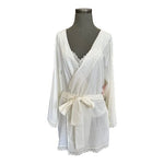 B The Label White Swiss Dot Lace Robe & Cami Sleepwear Set NWT