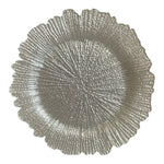 Silver Reef Charger Plates Set of 2 Glass Iridescent 12.75" Wedding Holiday NWOT