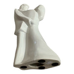 Vintage 1980s Newlyweds White Glazed Ceramic Wedding Couple Figurine 11.5"