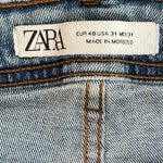 ZARA Denimwear Medium Wash Blue Skinny Fit Stretch Cotton Denim Jeans Size 31 VG