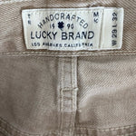 Lucky Brand 121 Heritage Slim Fit Handcrafted Jeans 29x32 Tan Straight Leg VG