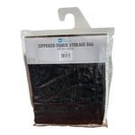 HOME COLLECTIONS Underbed Storage Bag Black Fabric Zippered Clear Vinyl Top