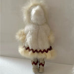 Vintage Alaska Inuit Girl Doll 8" Handmade Souvenir Blinking Eyes Collectible VG