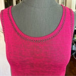 Essentials Milano Womens Top S Pink Knit Sleeveless Blouse Metal Dot Embellished