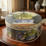 Present Company Kathryn White Daffodil Botanical Round Hat Box 13" Excellent