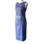 NAM of London Purple Sequin Sleeveless Top & Skirt Set UK 10 M Luxury Suit Good