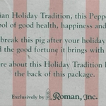 Rare Vintage 1999 Peppermint Pig Hard Candy Ornament Victorian Roman Inc. NIB