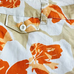 Chico's Womens Orange Tan Floral Print Capris Size 1.5 (US 10) Stretch Cotton VG