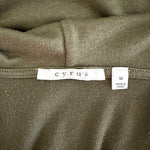 Cyrus Women's Khaki Green Long Blazer Cardigan M Open Front Hooded Duster VG