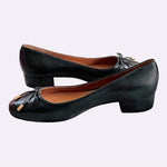 TORY BURCH Brooke Bow 25MM Black Nappa Leather Ballet Heels Size 5.5