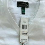 Ralph Lauren Womens Sweater White Cotton V Neck Half Button LRL Lightweight NWT