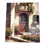 Tuscan Summer Framed Canvas Art 20x24” Italian Building Oil Painting Wall Decor