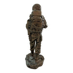 Metal Tone Fighting Soldier Statue 8" Gold Military Trooper Figurine Sculpture