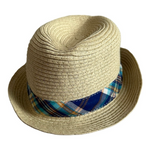 Old Navy Baby Boy Fedora Straw Hat 0-3 Months Tan Trilby Short Brim Summer NWT
