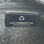 Liz Claiborne Black Patent Leatherette Shoulder Bag Glossy Medium Purse Vintage