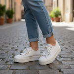 KEDS x KATE SPADE White Canvas Platform Lace-Up Sneakers Women’s Size 8.5