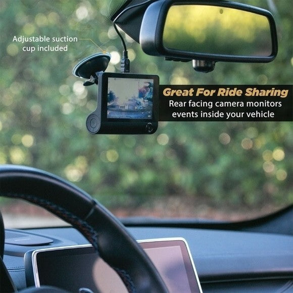 Scosche Two-Way Dash Camera Black HD DVR 1080P 4” Display NIB Rideshare
