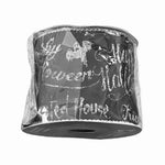 Maker's Halloween Black White Glitter Ribbon 2.5"x9' Wire Edge Craft Decor NIP